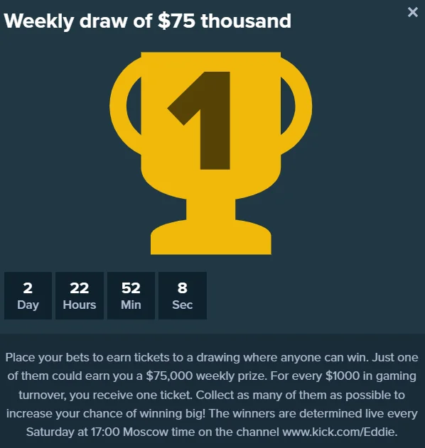 Earn your weekly prize at Stake.com